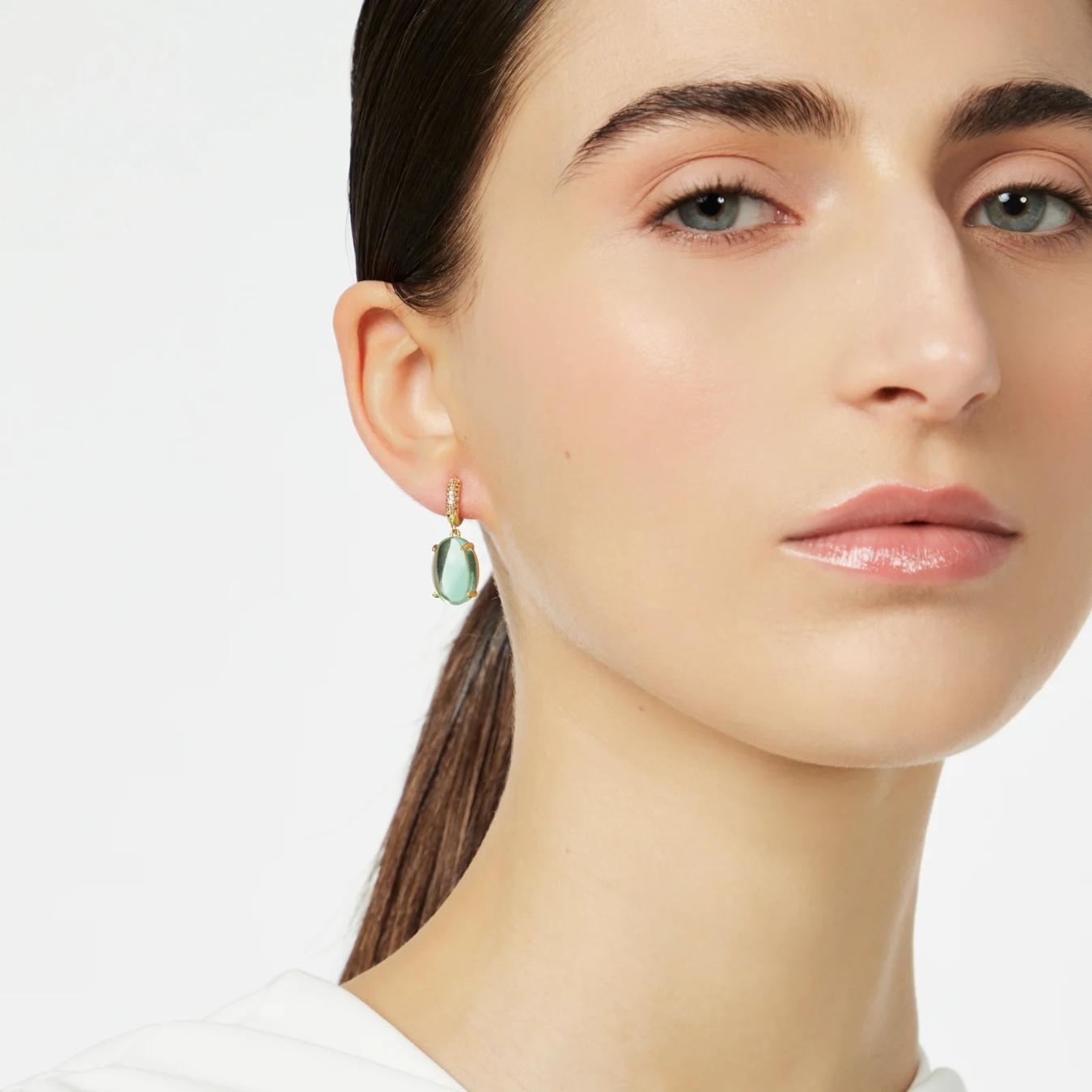 Orecchini Cerchietto e Cabochon Pendente Blossom