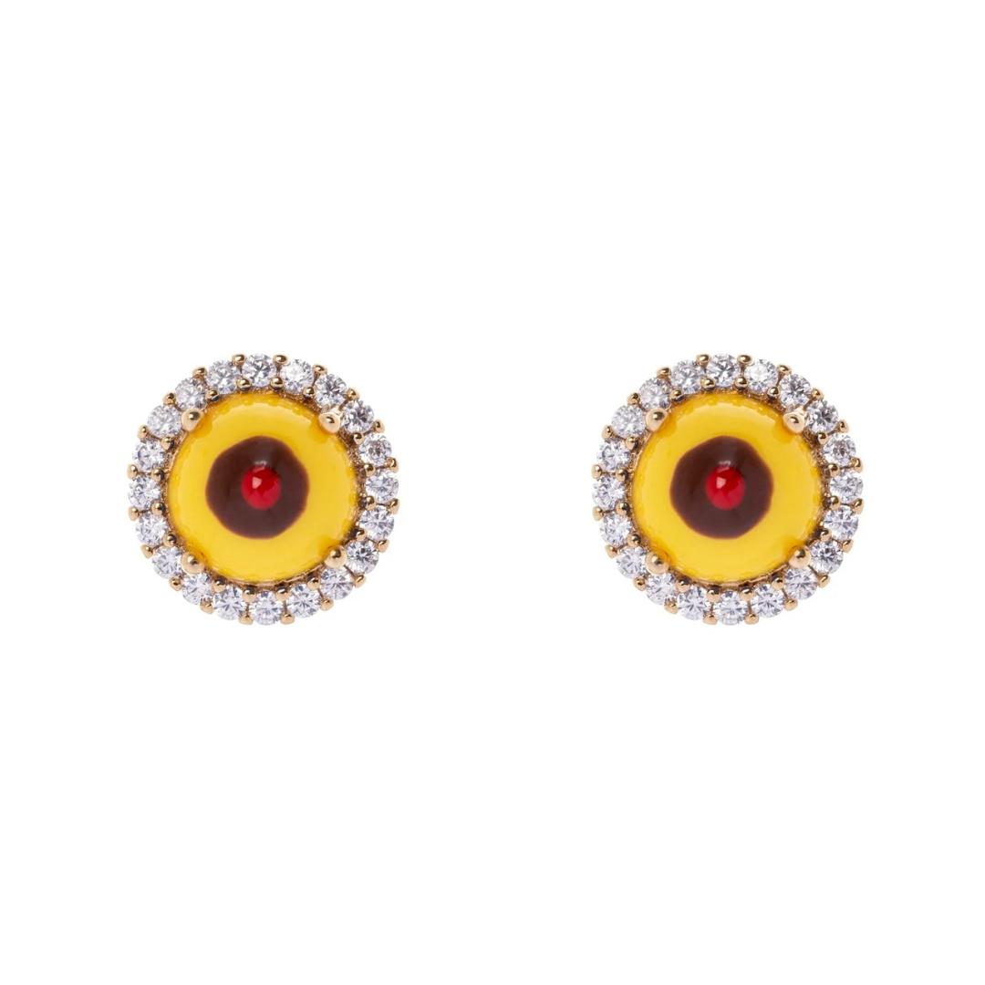 Mini Orecchini Cabochon e Zirconi Partenope