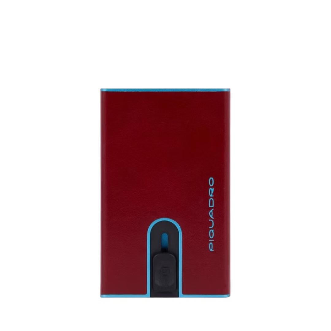 Porta Carte di Credito Slim in Pelle e Metallo con Sliding System
