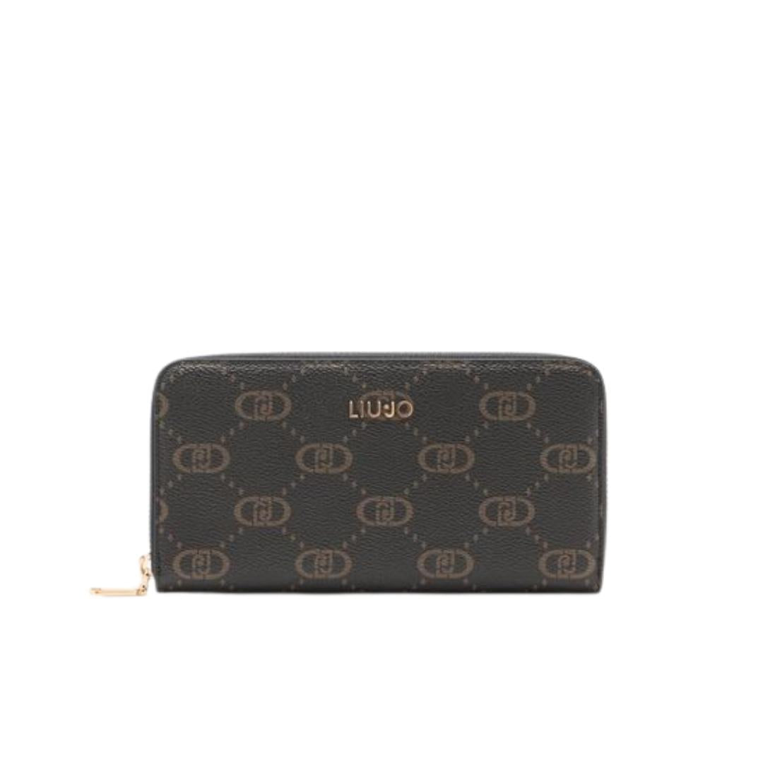 Portafoglio Grande Zip Around con Logo