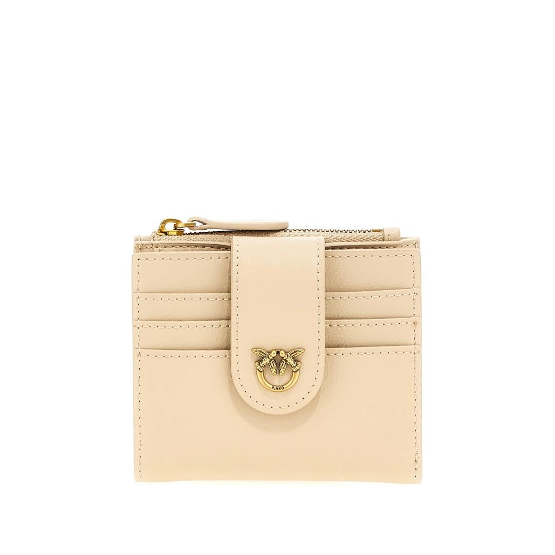 Portafoglio Piccolo in Pelle Liscia con Logo