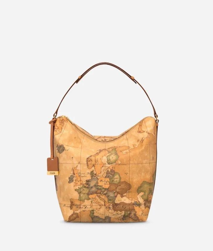 Borsa media a spalla in tessuto stampato Geo Classic