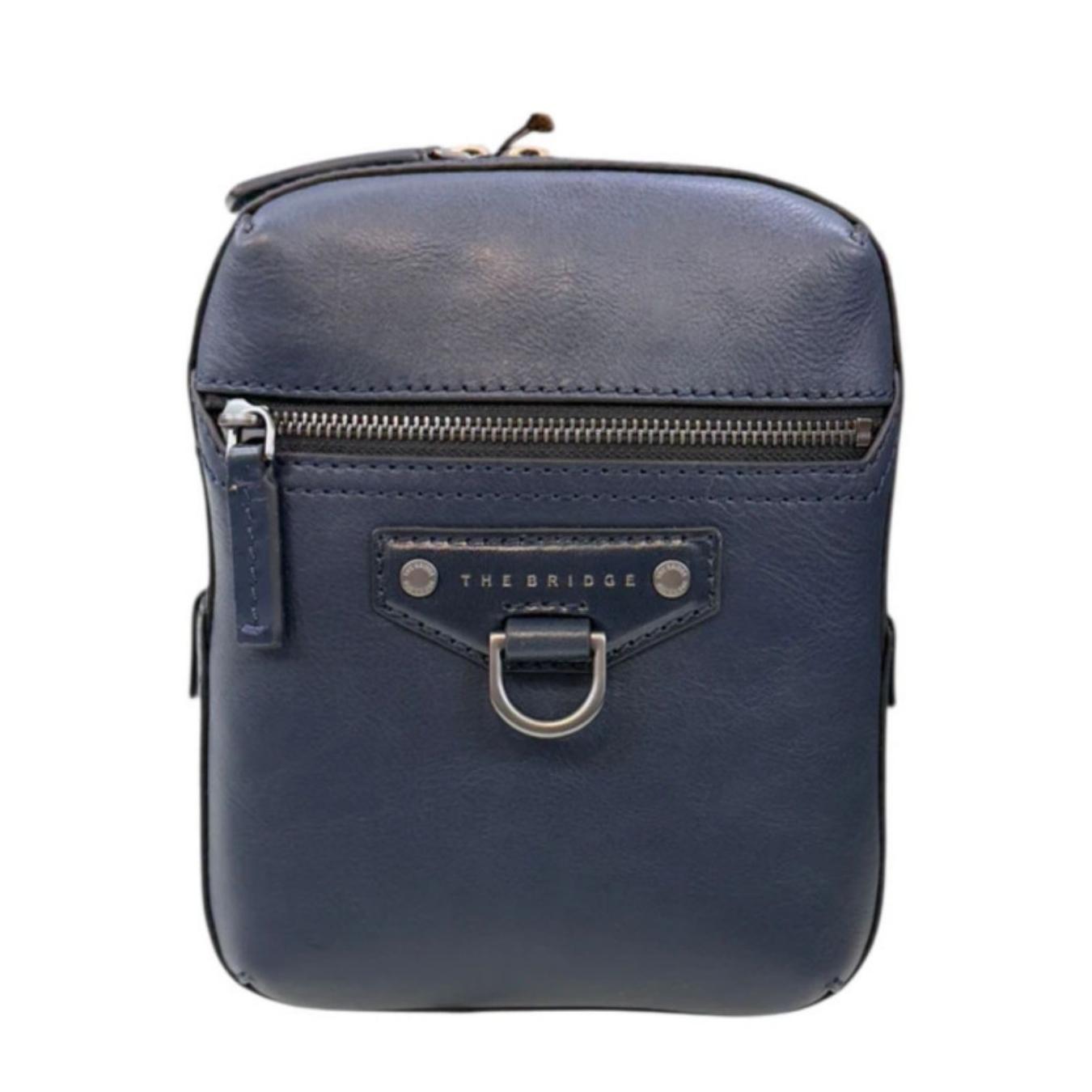 Iacopo Tracolla in Pelle Uomo con Zip Frontale