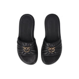 Ciabatte in Nappa Trapuntata con Logo Love Birds