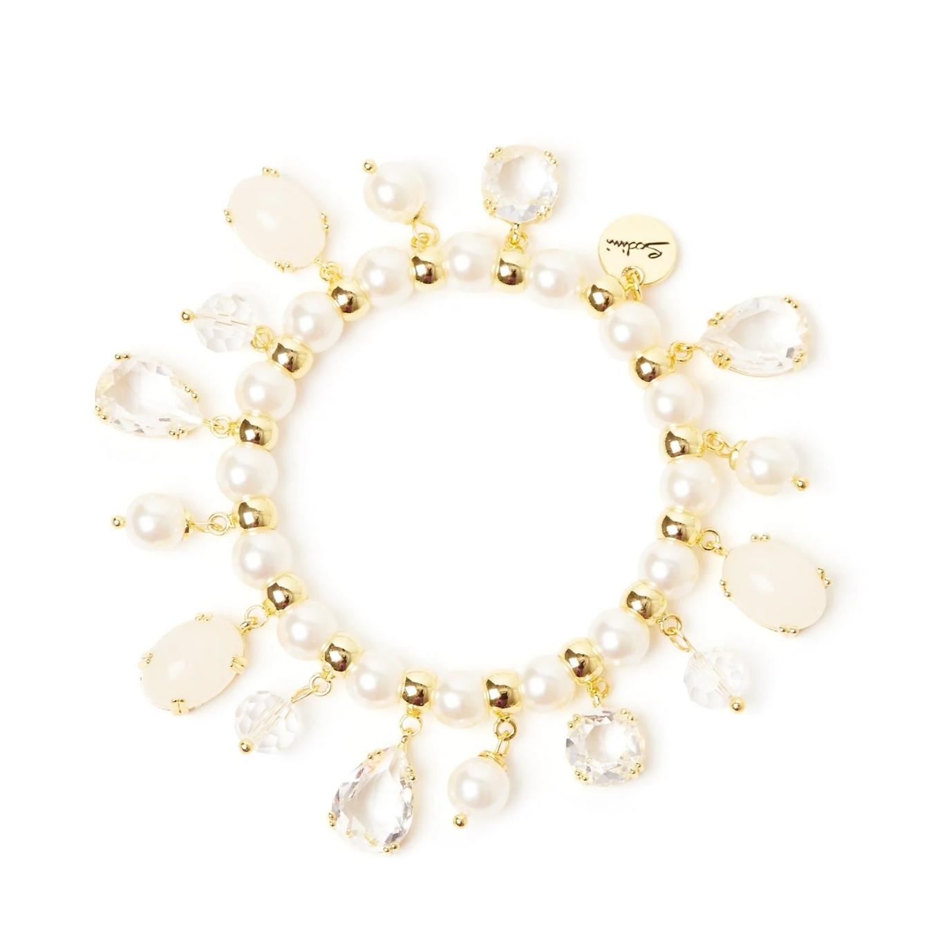 Bracciale elastico perle e pendenti Ninfa