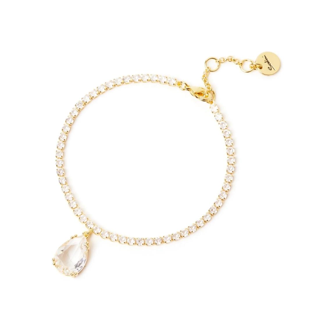Bracciale cristalli tondi e goccia Ninfa