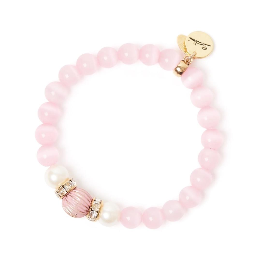 Bracciale elastico sfere, anellini di strass e perle Tarocchi