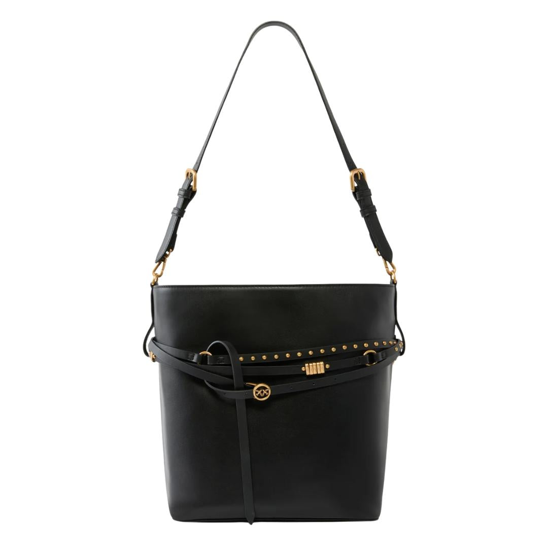 Borsa a spalla media Bucket Belt Bag in pelle