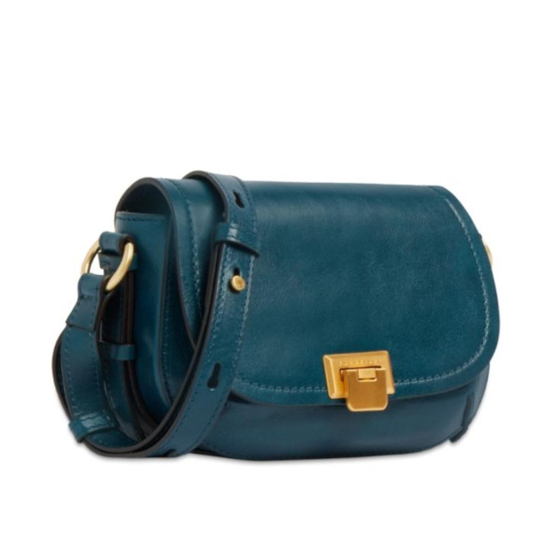Borsa a tracolla in pelle con patta Federica