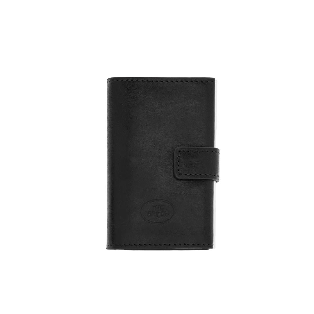 Portacarte in pelle a scatto con protezione RFID