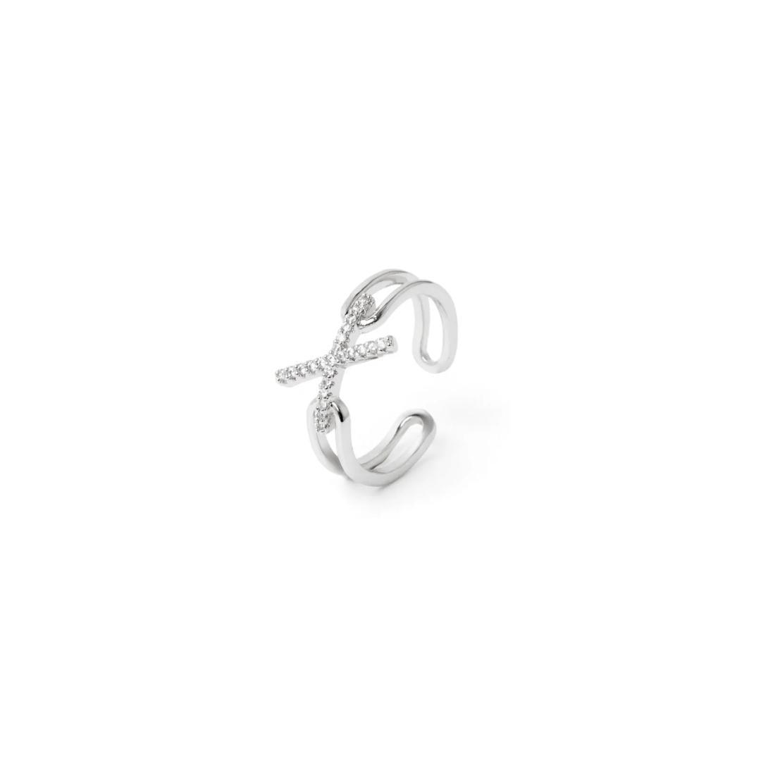 Anello croce di zirconi Rania