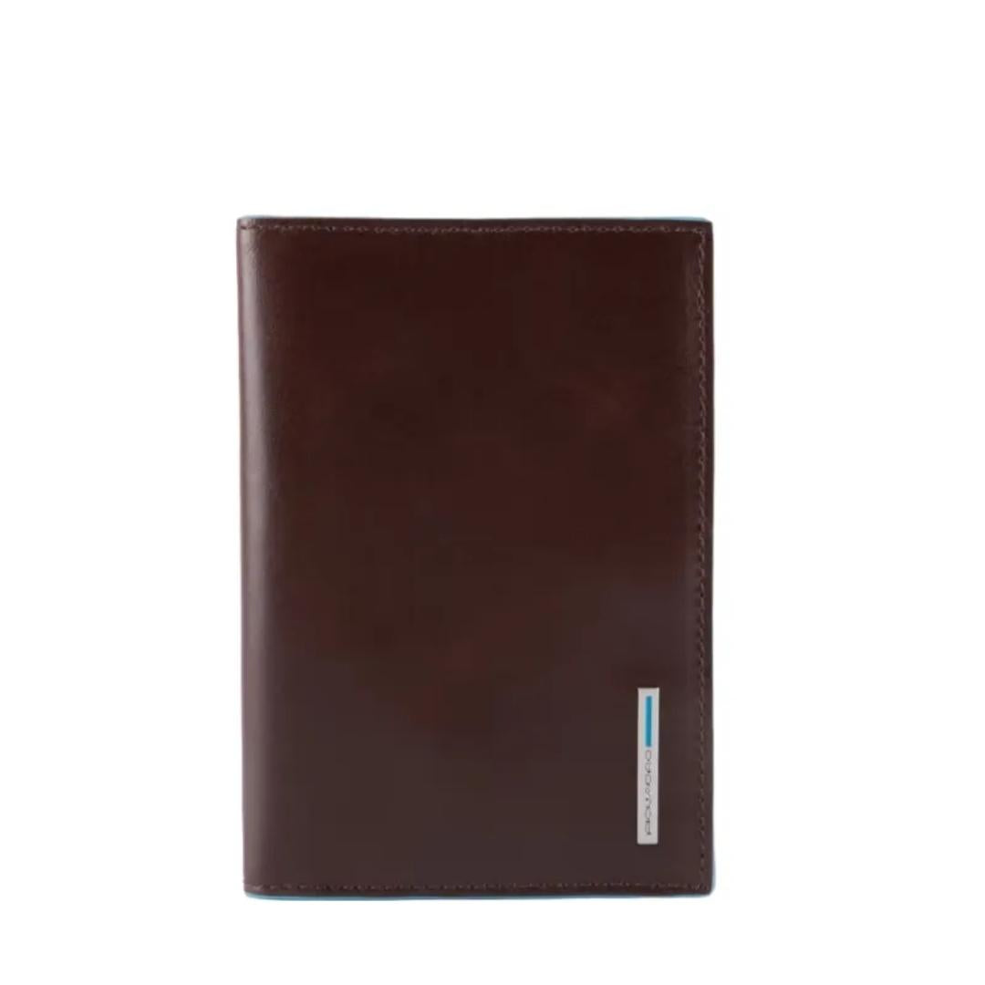 Porta Passaporto Blue Square in Pelle