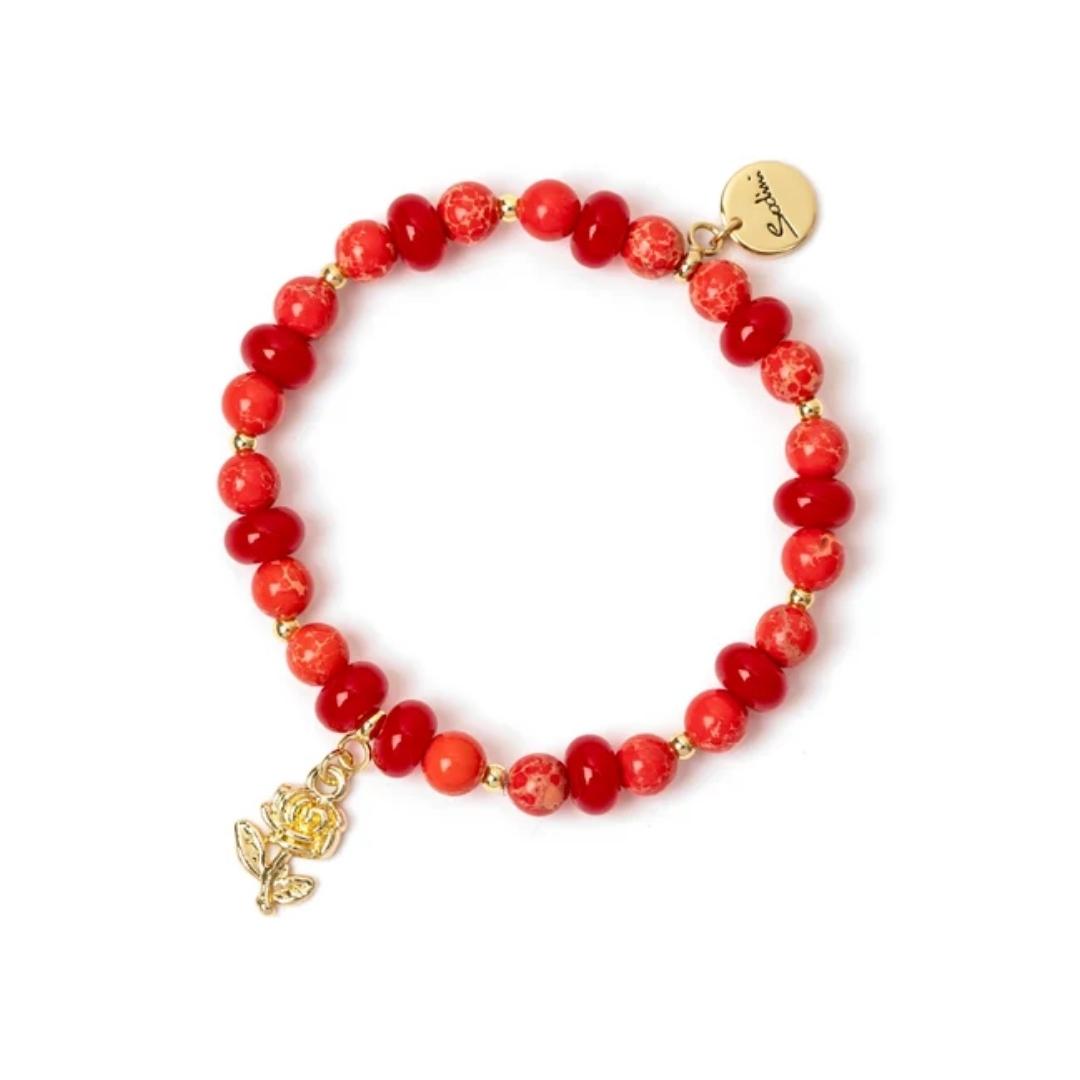 Bracciale Elastico Sfere, Anelli e Rosa Summer Bouquet