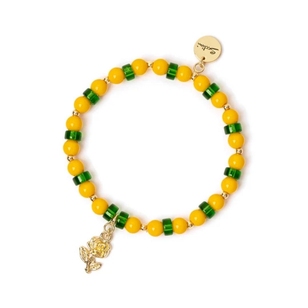 Bracciale Elastico Sfere, Anelli e Rosa Summer Bouquet