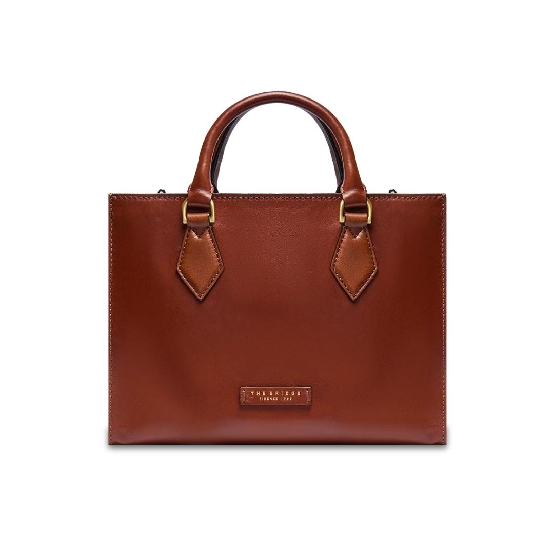 IDA Borsa a Mano in Pelle con Tracolla Removibile