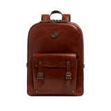 Zaino in Pelle Porta PC Uomo due Zip