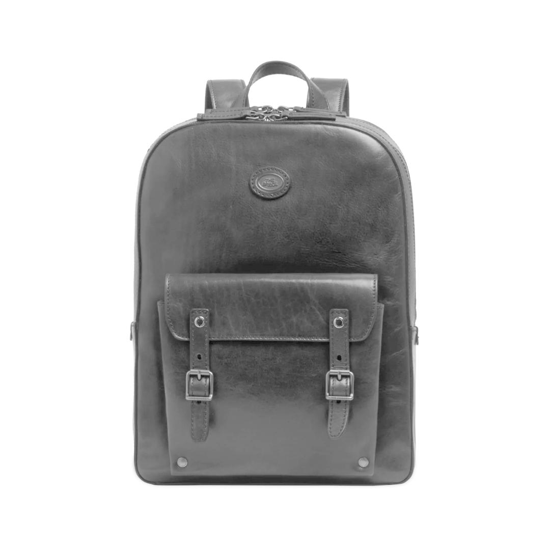 Zaino in Pelle Porta PC Uomo due Zip
