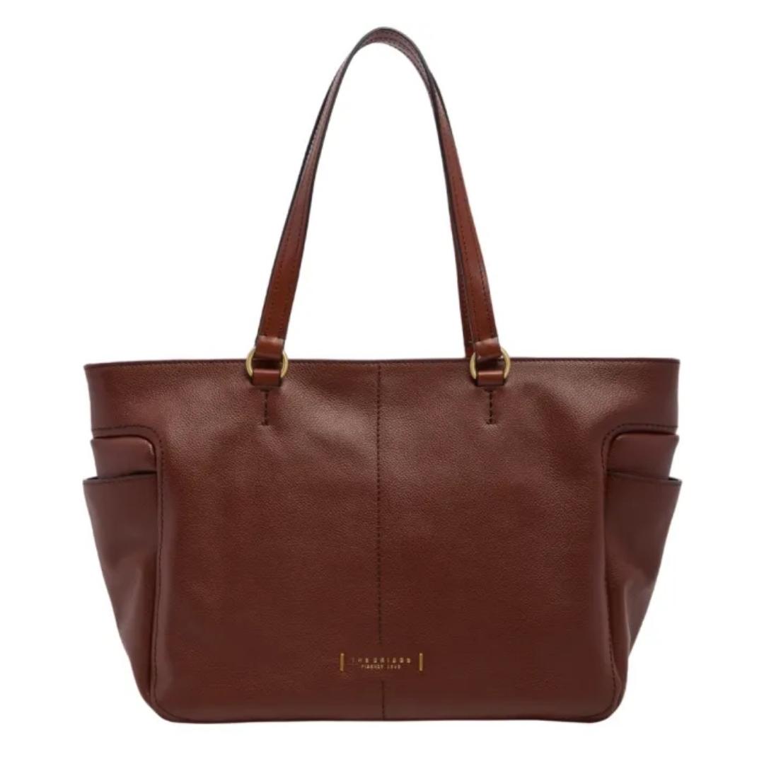 Borsa in Pelle Shopper con Tasche Laterali Letizia