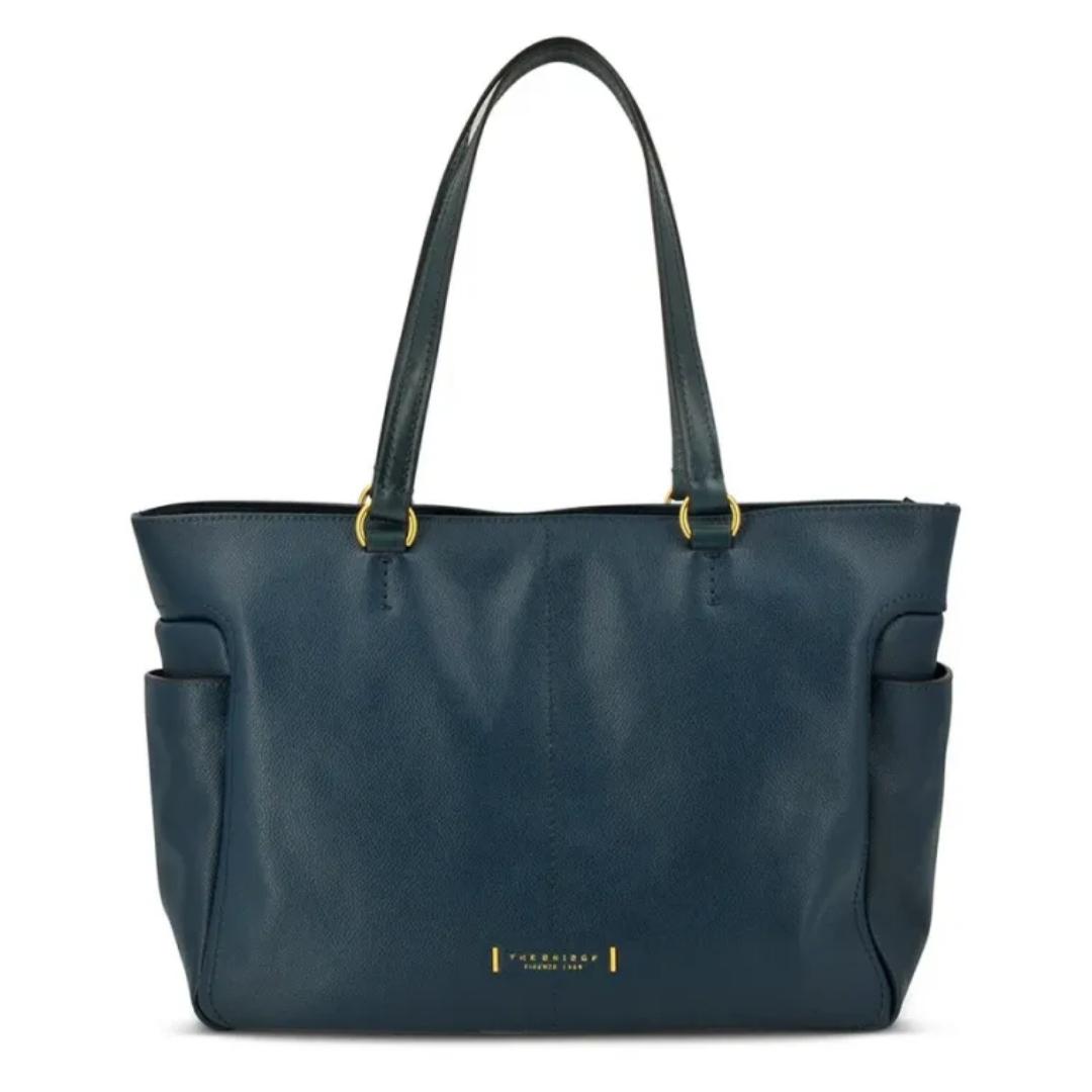 Borsa in Pelle Shopper con Tasche Laterali Letizia