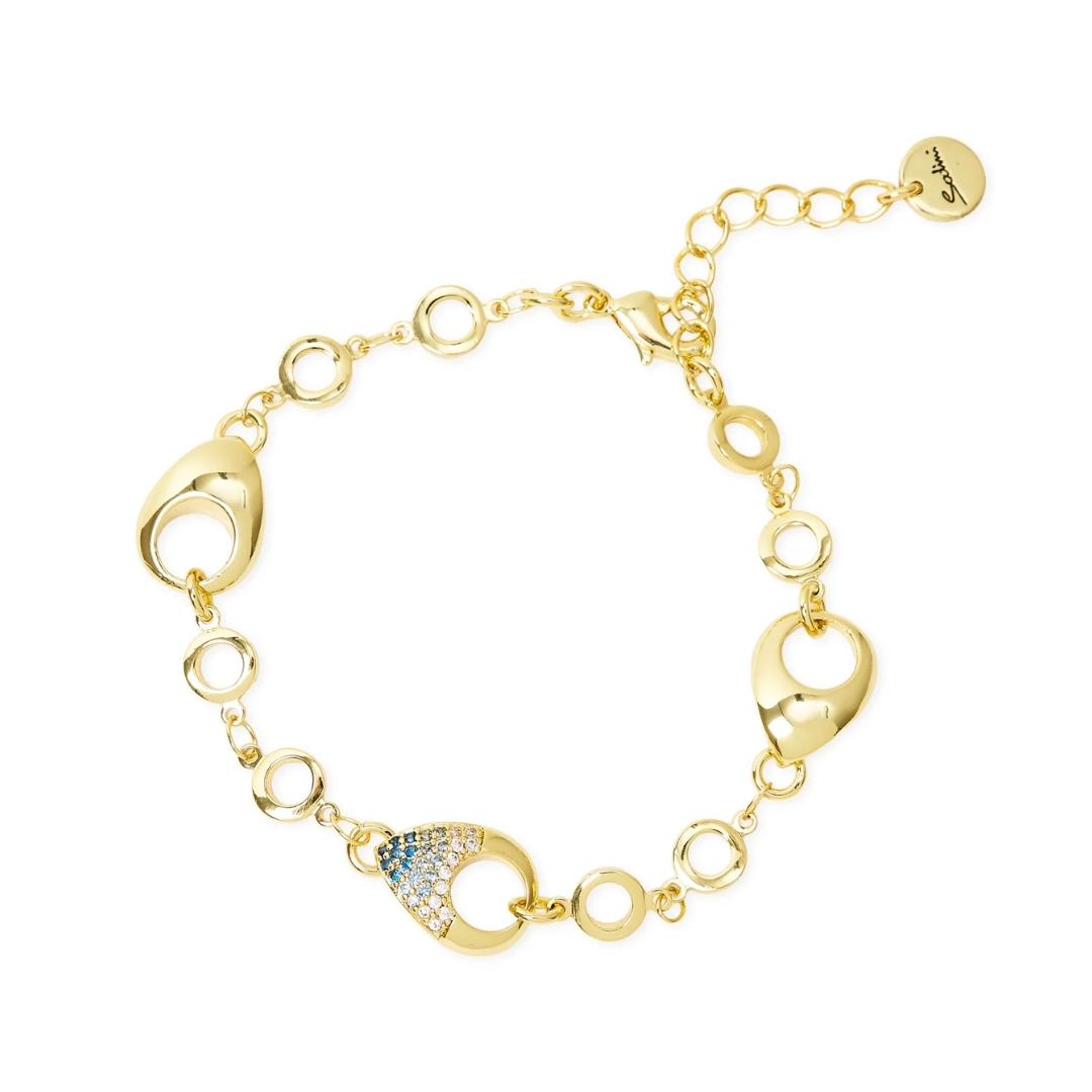 Bracciale Anelli Incatenati tre Gocce Deva