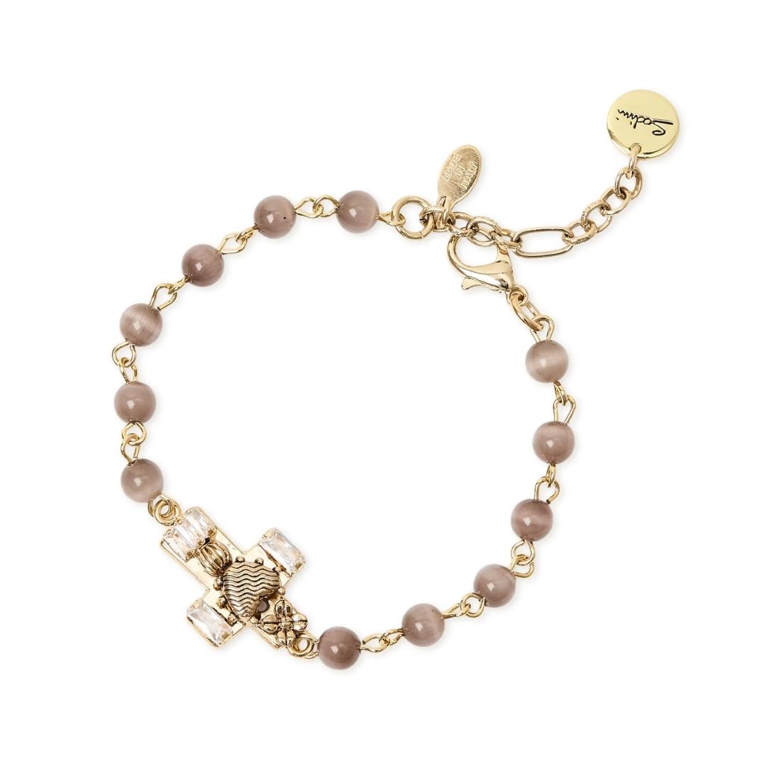 Bracciale Perle Incatenate Croce Naos
