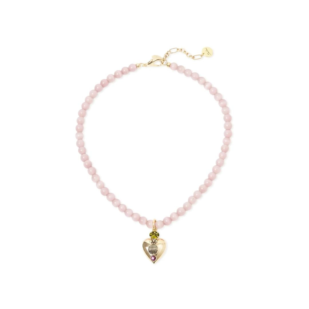Collana Corta Sfere e Cuore Naos
