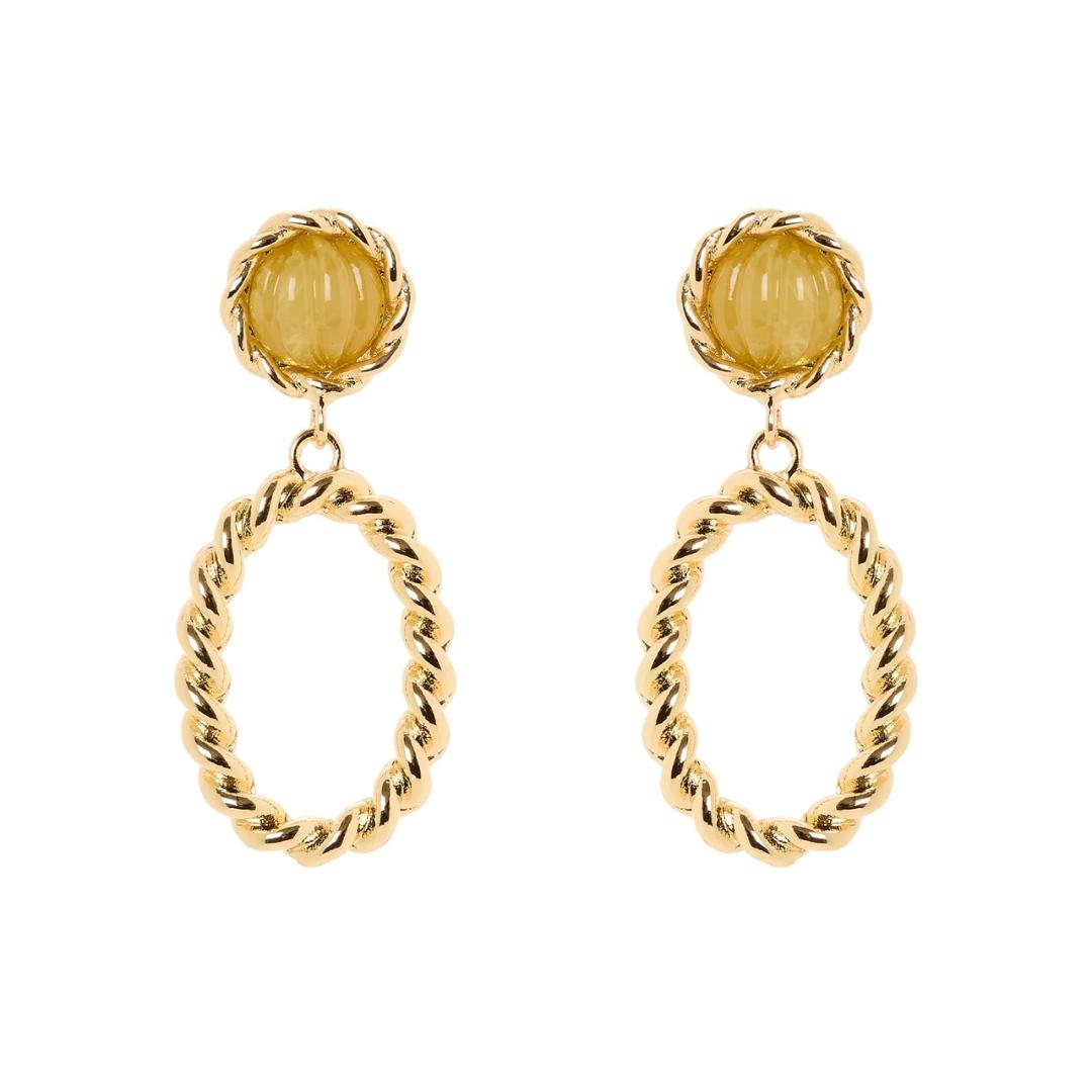 Orecchini Cabochon e Ovale Pendente Belle Epoque