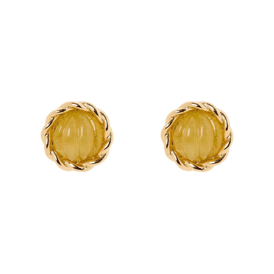 Orecchini Mini Bottone Cabochon Rigato Belle Epoque