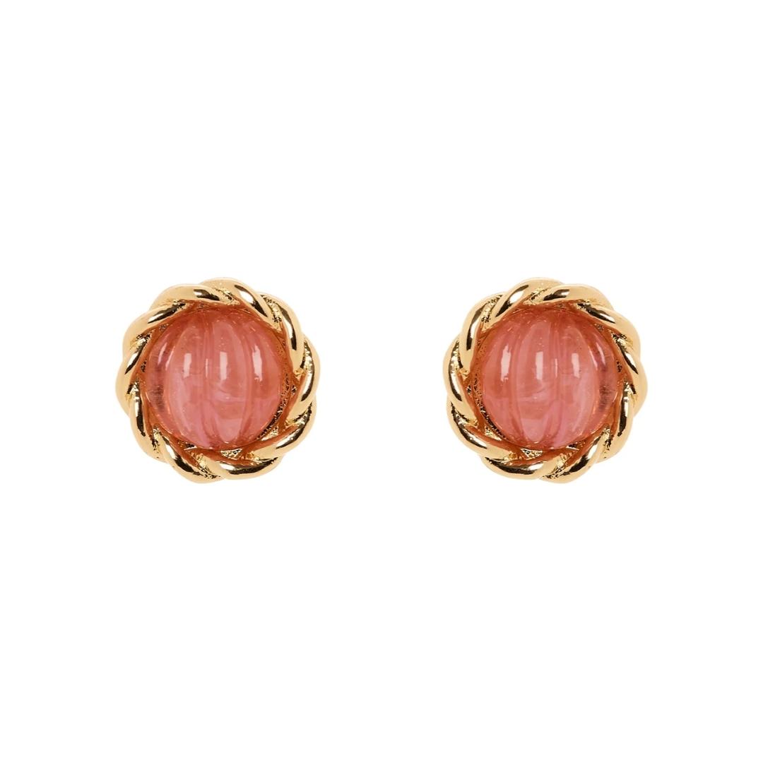 Orecchini Mini Bottone Cabochon Rigato Belle Epoque