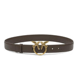 Cintura Alta Love Birds in Pelle Marrone
