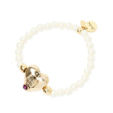Bracciale Elastico Perle Cuore Naos