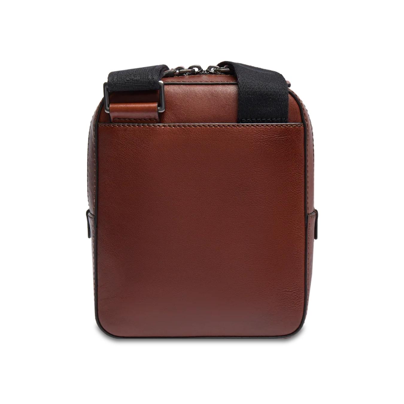 Iacopo Tracolla in Pelle Uomo con Zip Frontale