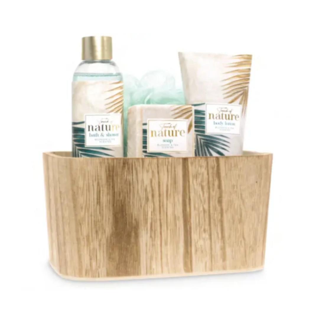 Set Regalo da Bagno Touch of Nature in Scatola di Legno