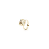 Anello Cristallo Foglia Daphne
