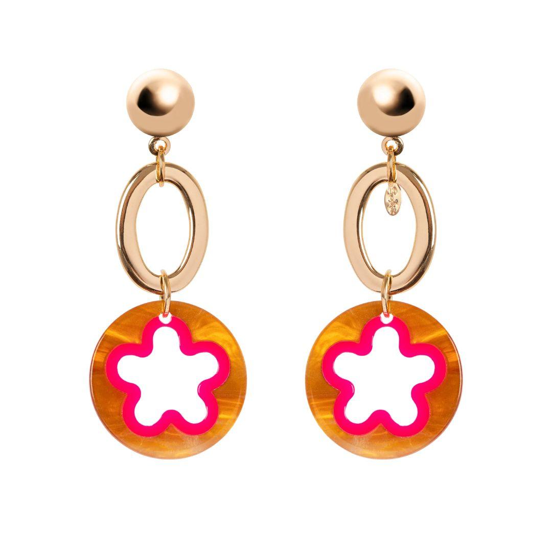 Orecchini con Anello Ovale e Dischetto Melody