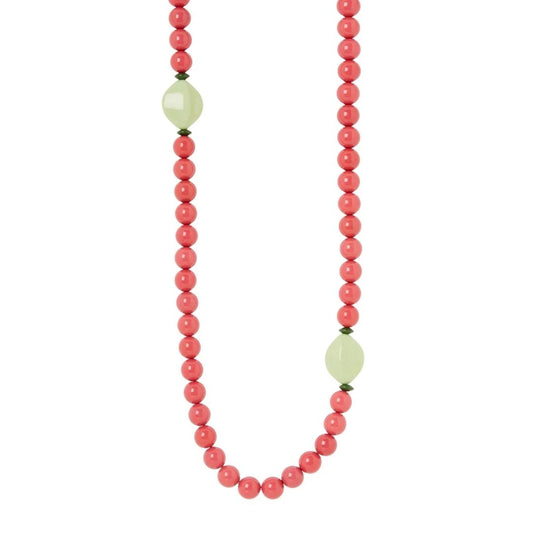 Collana lunga boule e rosso Apuana
