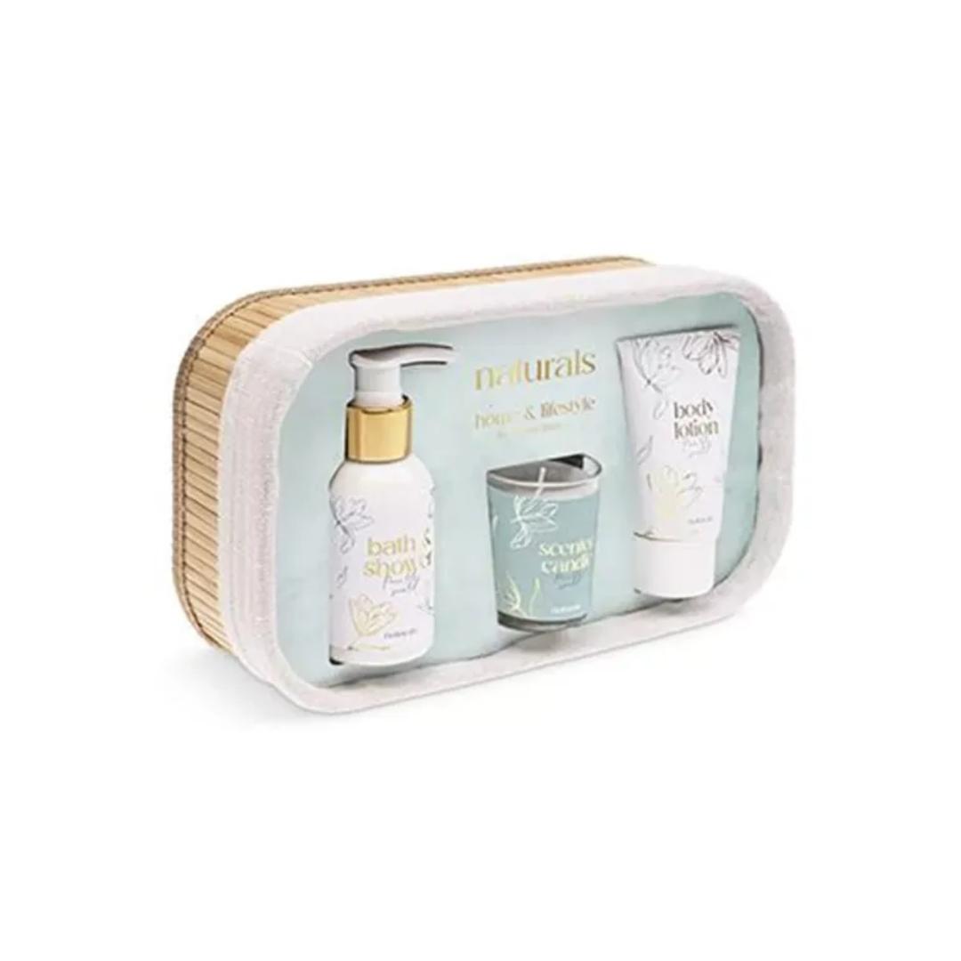 Set Regalo Source Balance Naturals con Cestino in Bambù