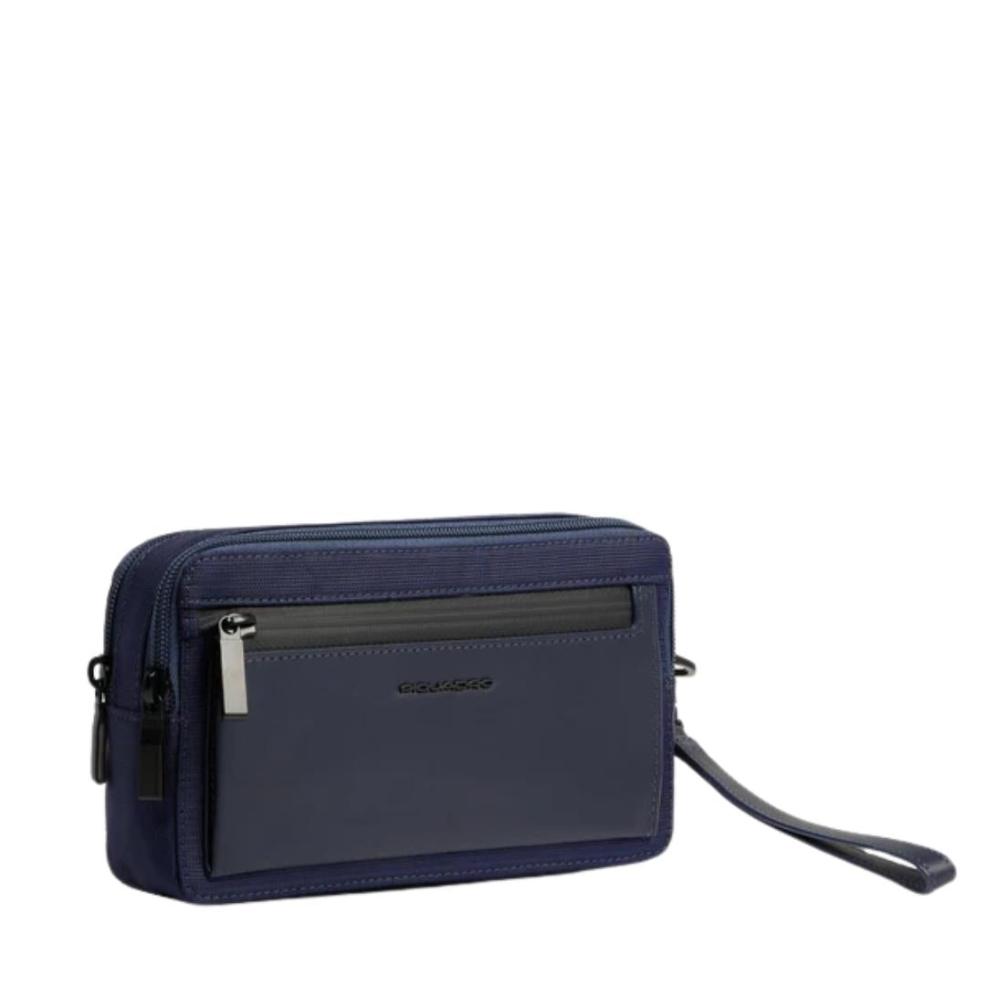 Pochette Uomo a Due Scomparti in Tessuto Riciclato
