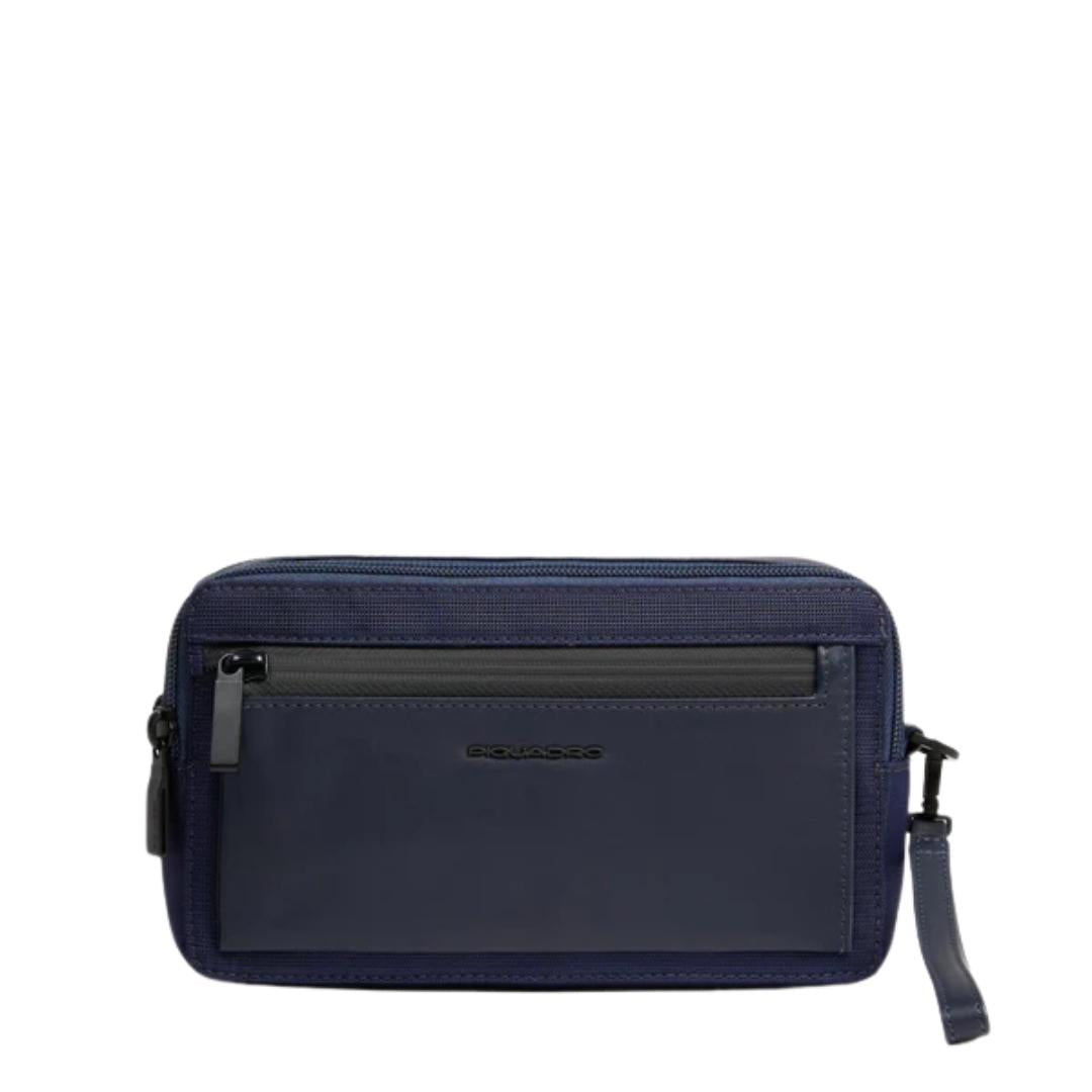 Pochette Uomo a Due Scomparti in Tessuto Riciclato