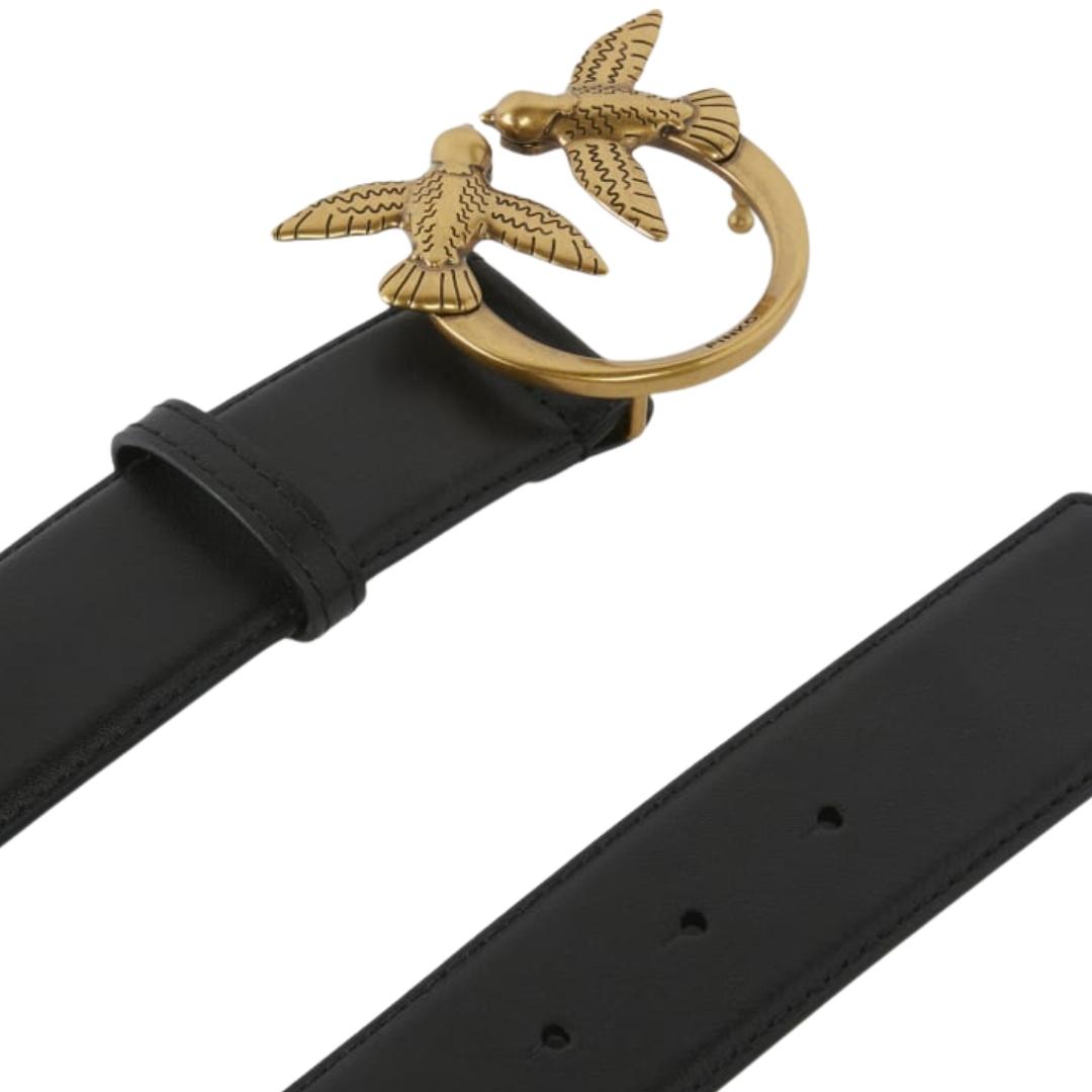 Cintura Alta Love Birds in Pelle 4cm