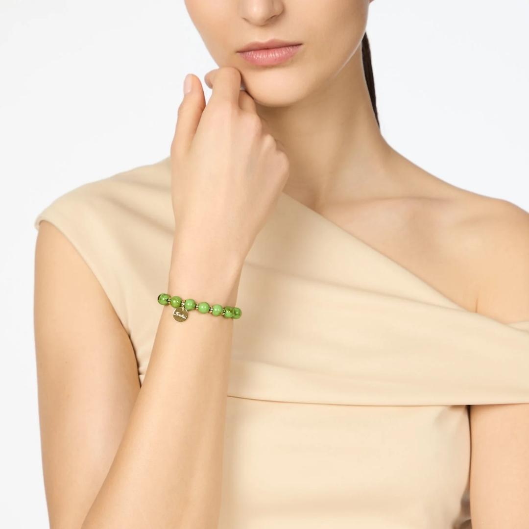 Bracciale elastico boule verde Apuana