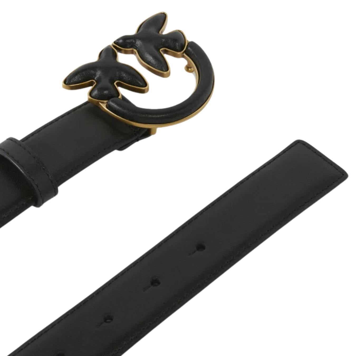 Cintura con Fibbia Rivestita in Pelle 3cm