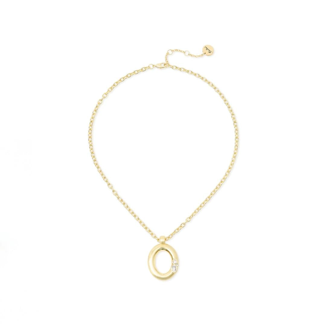Collana Corta Pendente Ovale cristalli Emilia