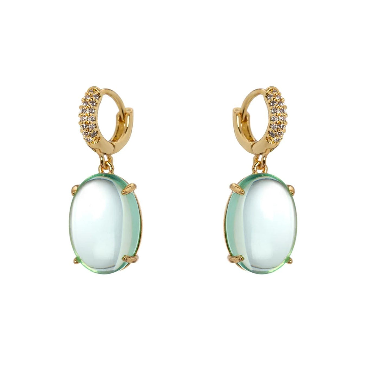 Orecchini Cerchietto e Cabochon Pendente Blossom