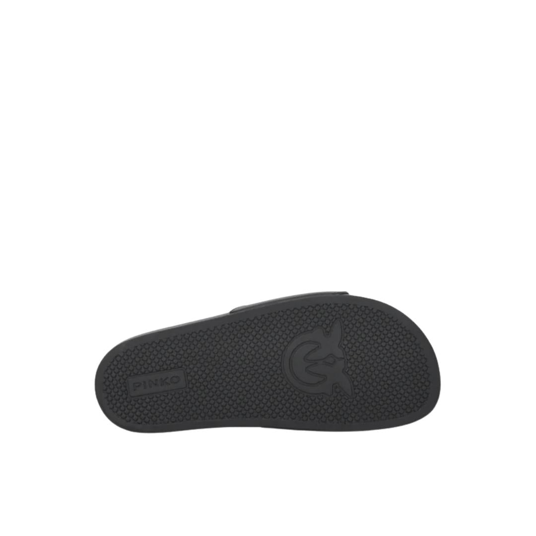 Ciabatte in Gomma con Maxi Logo Love Birds Black