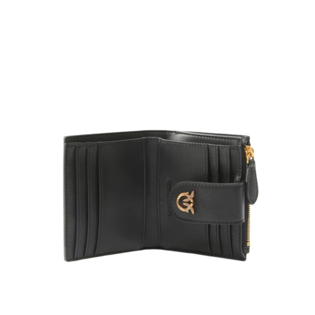 Portafoglio Piccolo in Pelle Liscia con Logo