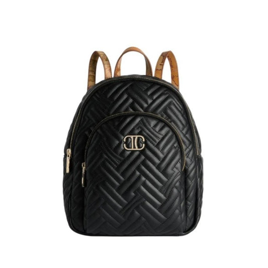 Zaino in Tessuto Effetto Nappa Doppia Zip