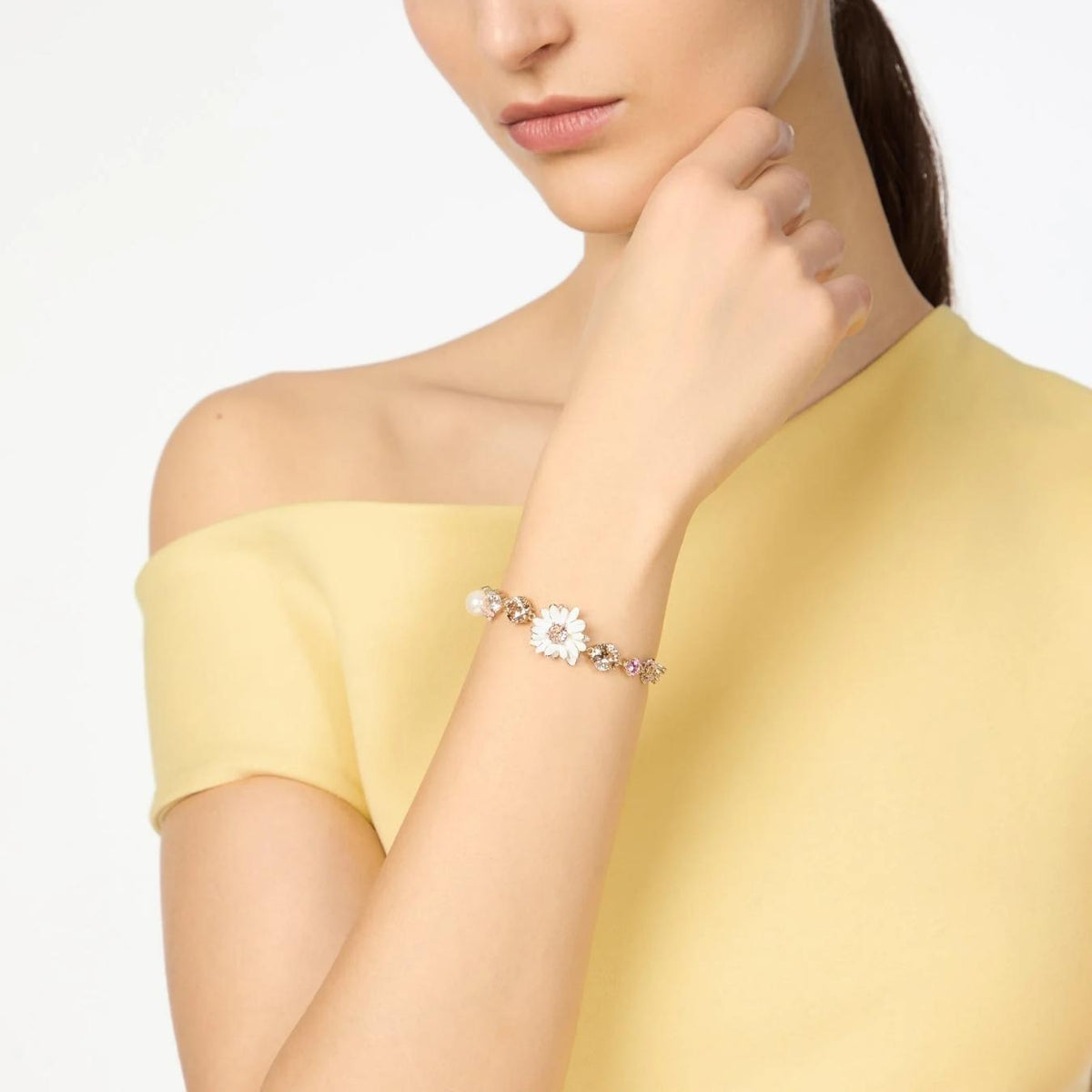 Bracciale corda e fiori Hanami