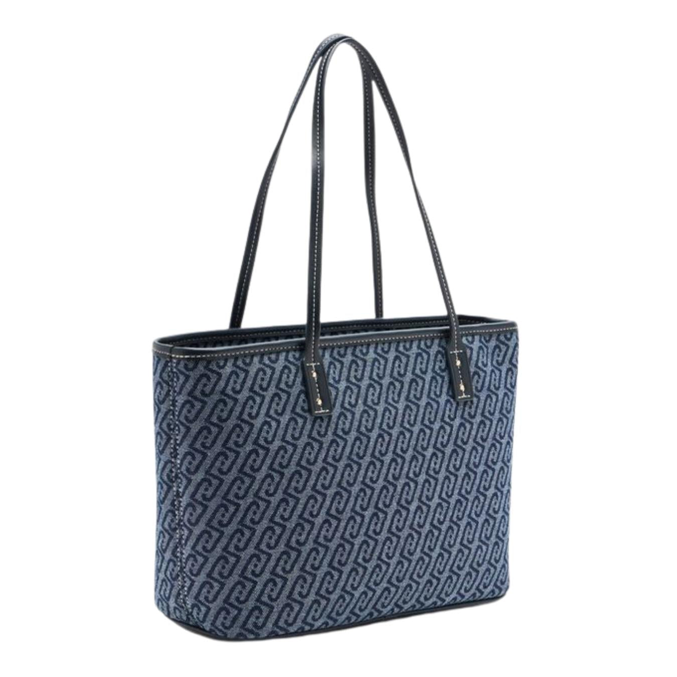Tote Bag in Denim Jacquard