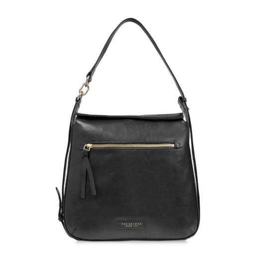 Borsa a Spalla in Pelle con Zip Frontale
